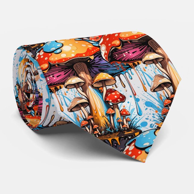 Groovy Mushroom Tie - Where Art Meets Elegance! (Rolled)