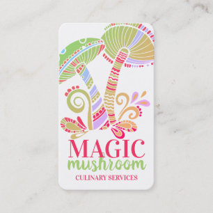 Groovy mushrooms chef catering culinary business card