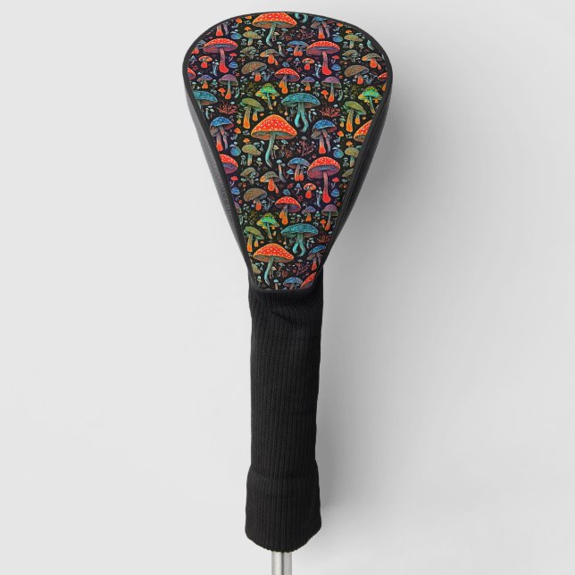 Groovy Mushrooms Pattern Golf Head Cover (Front)