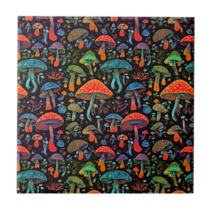 Groovy Mushrooms Pattern Tile