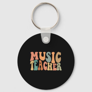 Groovy Music Teacher Cute Back to School Supplies  Keychain
