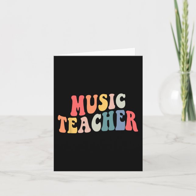 Groovy Music Teacher Team  Teacher Back To School  Card (Front)