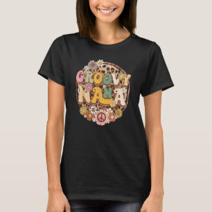 Groovy Nana Vintage Women Leopard Flowers Grandma T-Shirt