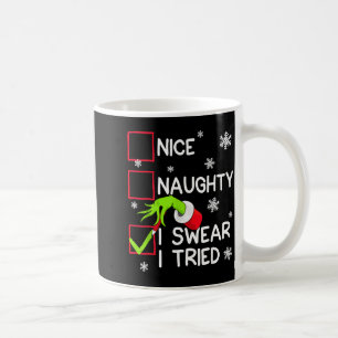 Groovy Naughty I Swear I Tried Christmas Xmas Men  Coffee Mug