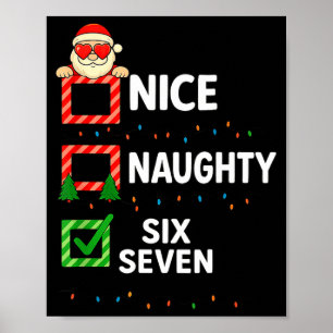 Groovy Naughty Six Seven 67 Christmas Family Xmas  Poster