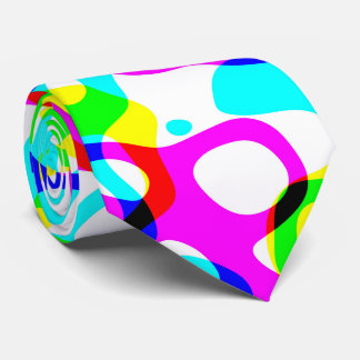 Groovy Neon Fluorescent Hippie Liquid Swirls Tie