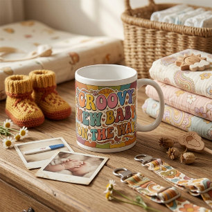 Groovy New Baby on the Way Retro Sunshine Coffee Mug