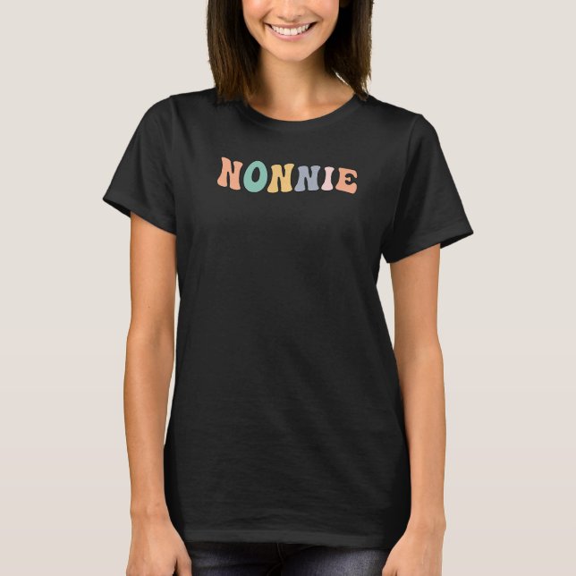 Groovy Nonnie Grandmother Nonnie Grandma   T-Shirt (Front)