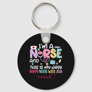 Groovy Nurse Healthcare Hospital Nurse Happy Nurse Keychain