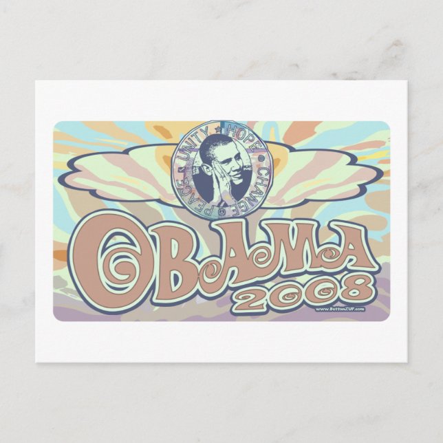 Groovy Obama 2008 Gear Postcard (Front)