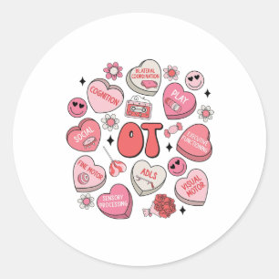 Groovy Occupational Therapy Valentine Ot Conversat Classic Round Sticker