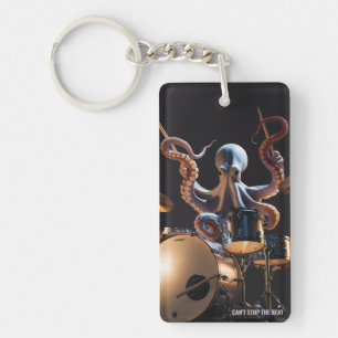 Groovy Octo-Drummer Solo Music Performance Keyring