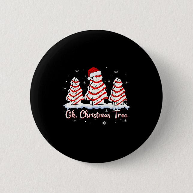 Groovy Oh Christmas Tree Cakes Debbie Beckey Jen C 2 Inch Round Button (Front)