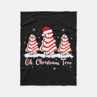 Groovy Oh Christmas Tree Cakes Debbie Beckey Jen C Fleece Blanket