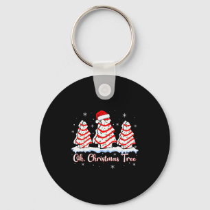 Groovy Oh Christmas Tree Cakes Debbie Beckey Jen C Keychain