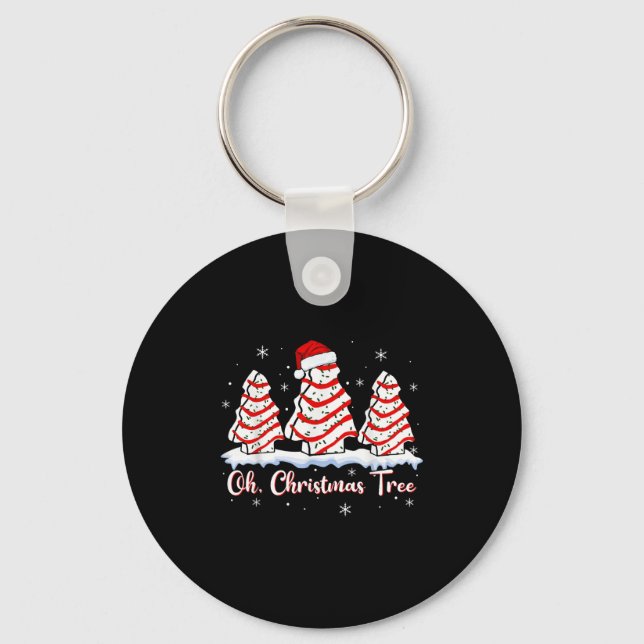 Groovy Oh Christmas Tree Cakes Debbie Beckey Jen C Keychain (Front)
