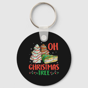 Groovy Oh Christmas Tree Cakes Debbie Becky Jen Ca Keychain