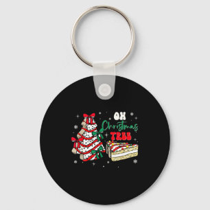 Groovy Oh Christmas Tree Cakes Debbie Becky Jen Ca Keychain