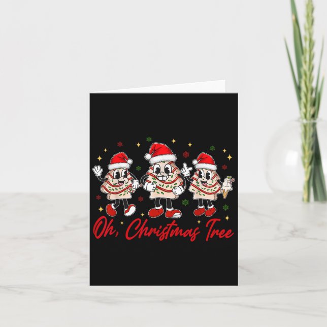 Groovy Oh Christmas Tree Cakes Funny Xmas Men Wome Card (Front)