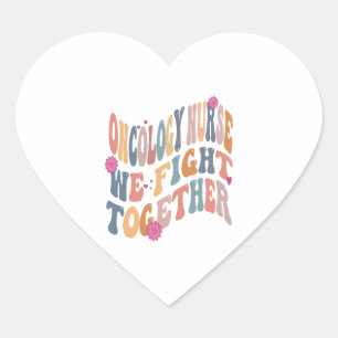 Groovy Oncology Nurse Retro Heme Onc Nursing women Heart Sticker