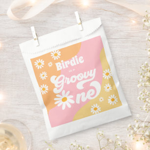 Groovy One 1st Birthday Party Boho Retro Daisy Favour Bag