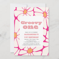 Groovy one 1st Birthday pink and orange