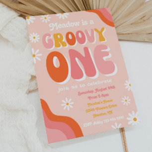 Groovy One First Birthday Invitation Groovy One