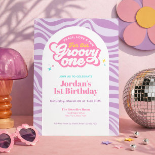 Groovy One - First Birthday Retro Boho Invitation 
