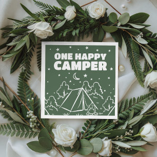 Groovy One Happy Camper Birthday Napkins