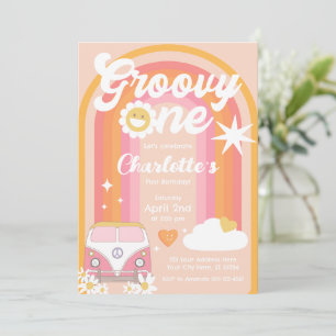 Groovy One Invitation, Groovy Birthday Invitation