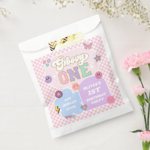 Groovy One Preppy Patch 1st Birthday Party Favour Bag