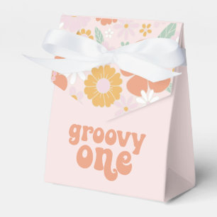 Groovy One Retro Floral first birthday Favor Box