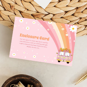 Groovy One Retro Rainbow 1st Birthday Enclosure Card