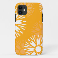 Groovy Orange Daisy Flower Retro Floral Pattern