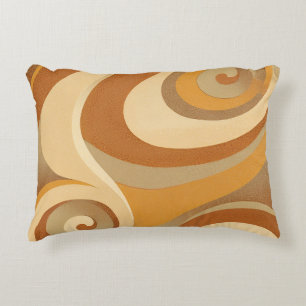 Groovy Orange Gold Brown Mid Century Modern Accent Pillow