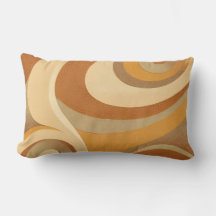 Groovy Orange Gold Brown Mid Century Modern