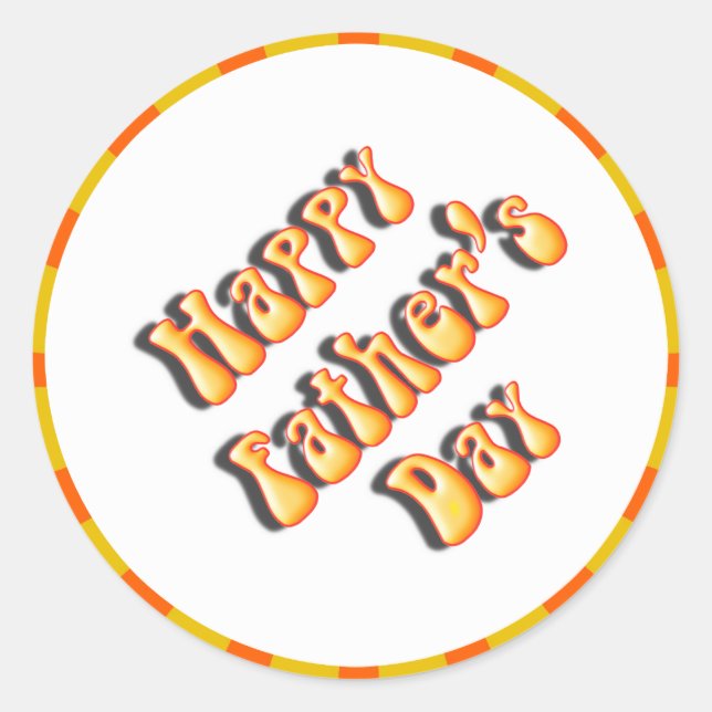 Groovy Orange Retro For Father's Day Classic Round Sticker (Front)