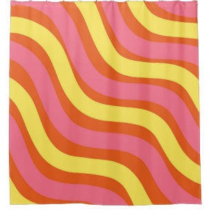 Groovy Orange Yellow Pink Wavy Stripe Bold 