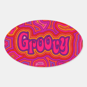 Groovy Oval Sticker