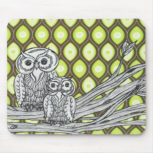 Groovy Owls Mousepad (Front)