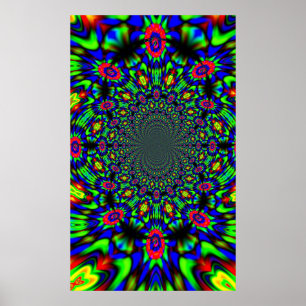 Groovy Paisley Pansies Poster