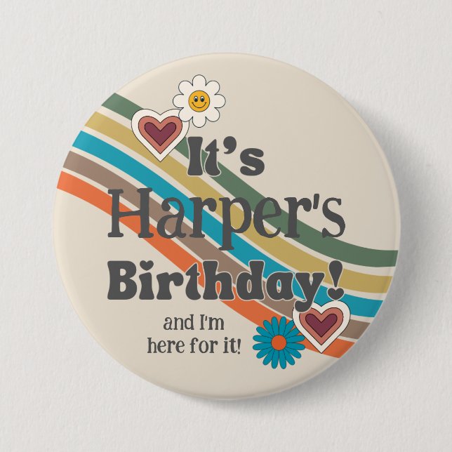 Groovy Party Button (Front)