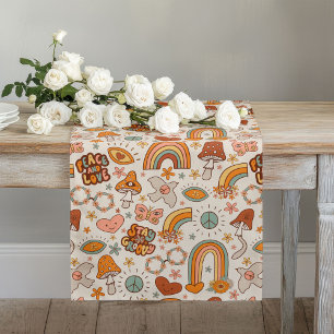 Groovy Pastel Runner 60s Terracotta Bloom Style