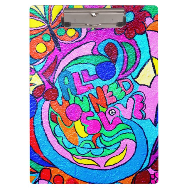 groovy peace and love clipboard (Front)