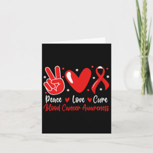 Groovy Peace Love Cure Blood Cancer Awareness Supp Card