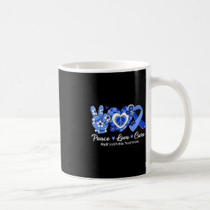 Groovy Peace Love Cure Blue Ribbon Hydrocephalus A Coffee Mug