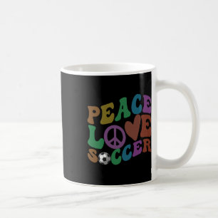 Groovy Peace Love Soccer Girl Kicking Ll Game Hair Coffee Mug