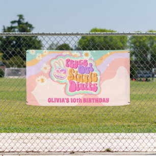 Groovy Peace Out Single Digits 10th Sign