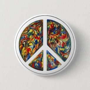 groovy peace sign 2 inch round button