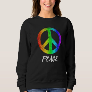 Groovy Peace Sign 70s Colourful Peace Symbol Freed Sweatshirt